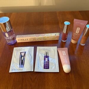 Clinique Eyeliner and Skincare Set with Pink and Purple Accents